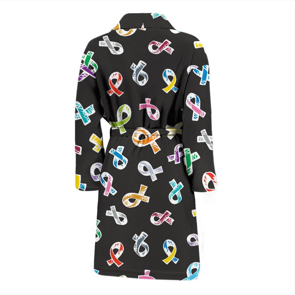 Cancer Awareness Pattern Print Design 02 Men Bathrobe-JORJUNE.COM