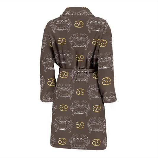 Cancer Zodiac Pattern Print Design 01 Men Bathrobe-JORJUNE.COM