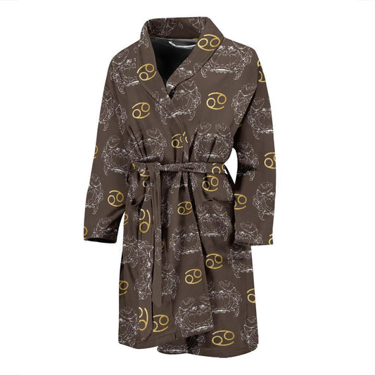 Cancer Zodiac Pattern Print Design 01 Men Bathrobe-JORJUNE.COM