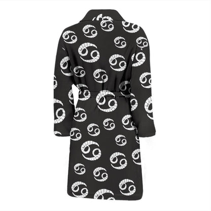 Cancer Zodiac Pattern Print Design 02 Men Bathrobe-JORJUNE.COM