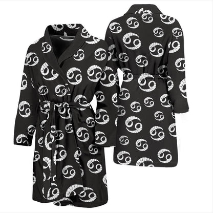 Cancer Zodiac Pattern Print Design 02 Men Bathrobe-JORJUNE.COM