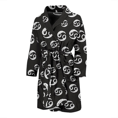 Cancer Zodiac Pattern Print Design 02 Men Bathrobe-JORJUNE.COM
