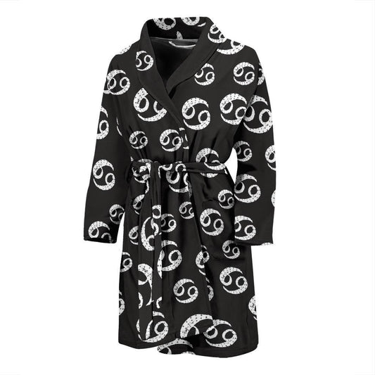 Cancer Zodiac Pattern Print Design 02 Men Bathrobe-JORJUNE.COM