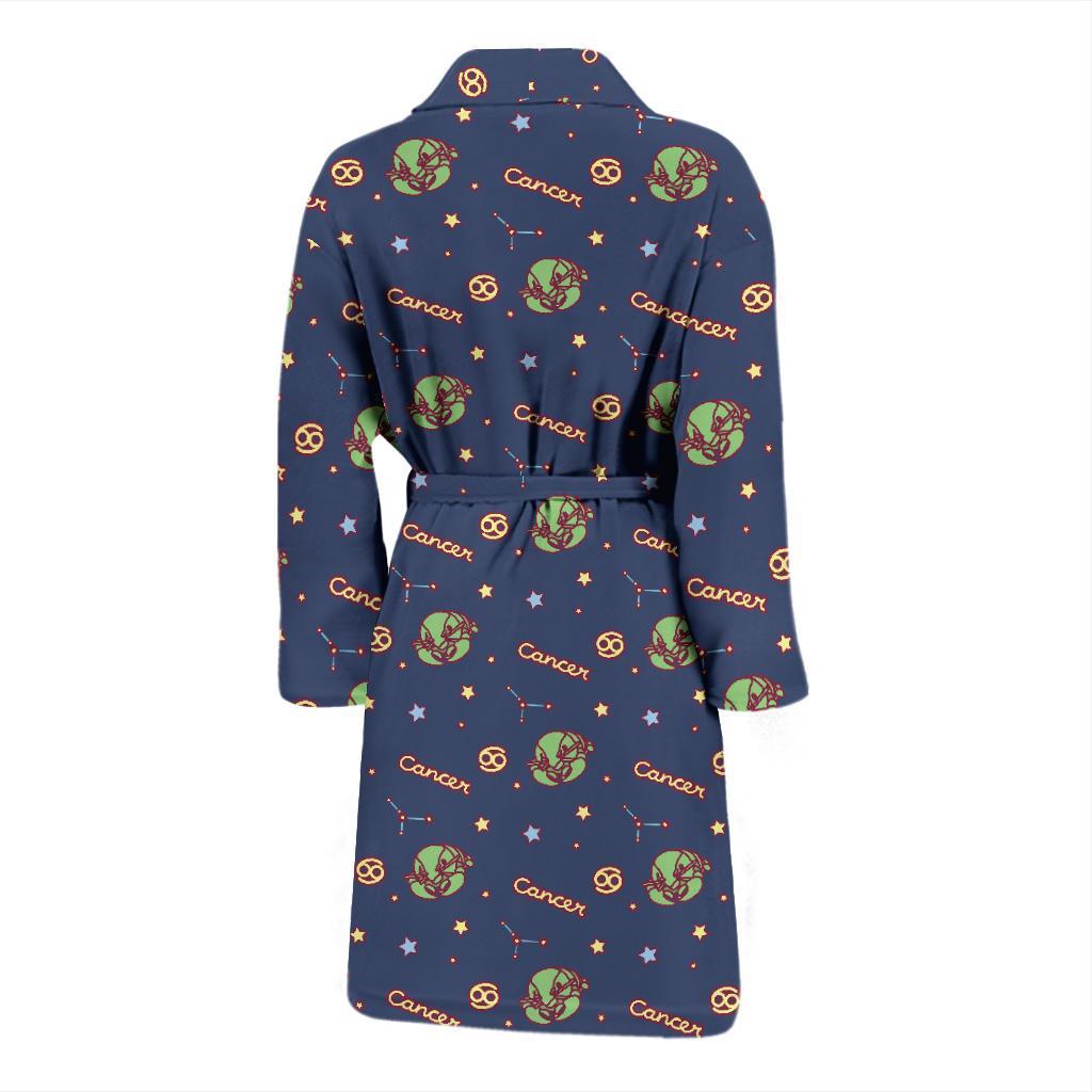 Cancer Zodiac Pattern Print Design 03 Men Bathrobe-JORJUNE.COM