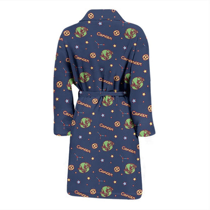 Cancer Zodiac Pattern Print Design 03 Men Bathrobe-JORJUNE.COM
