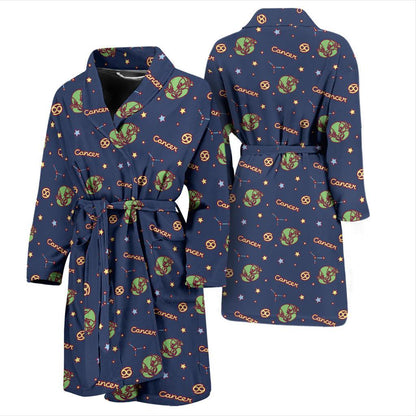 Cancer Zodiac Pattern Print Design 03 Men Bathrobe-JORJUNE.COM