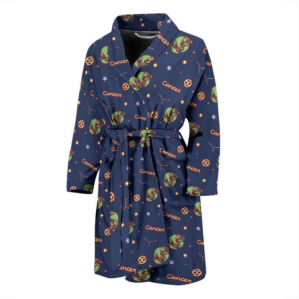 Cancer Zodiac Pattern Print Design 03 Men Bathrobe-JORJUNE.COM