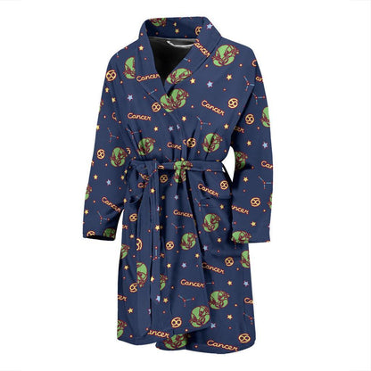 Cancer Zodiac Pattern Print Design 03 Men Bathrobe-JORJUNE.COM