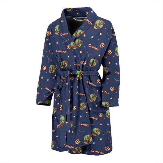 Cancer Zodiac Pattern Print Design 03 Men Bathrobe-JORJUNE.COM