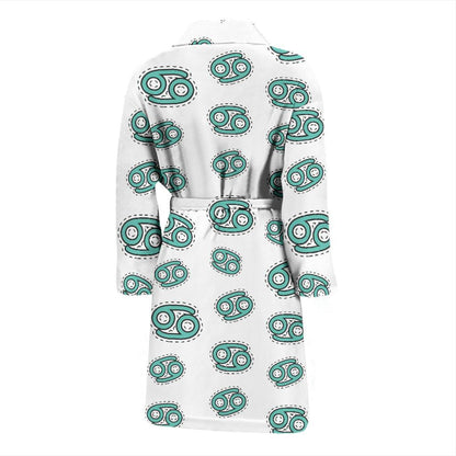 Cancer Zodiac Pattern Print Design 04 Men Bathrobe-JORJUNE.COM