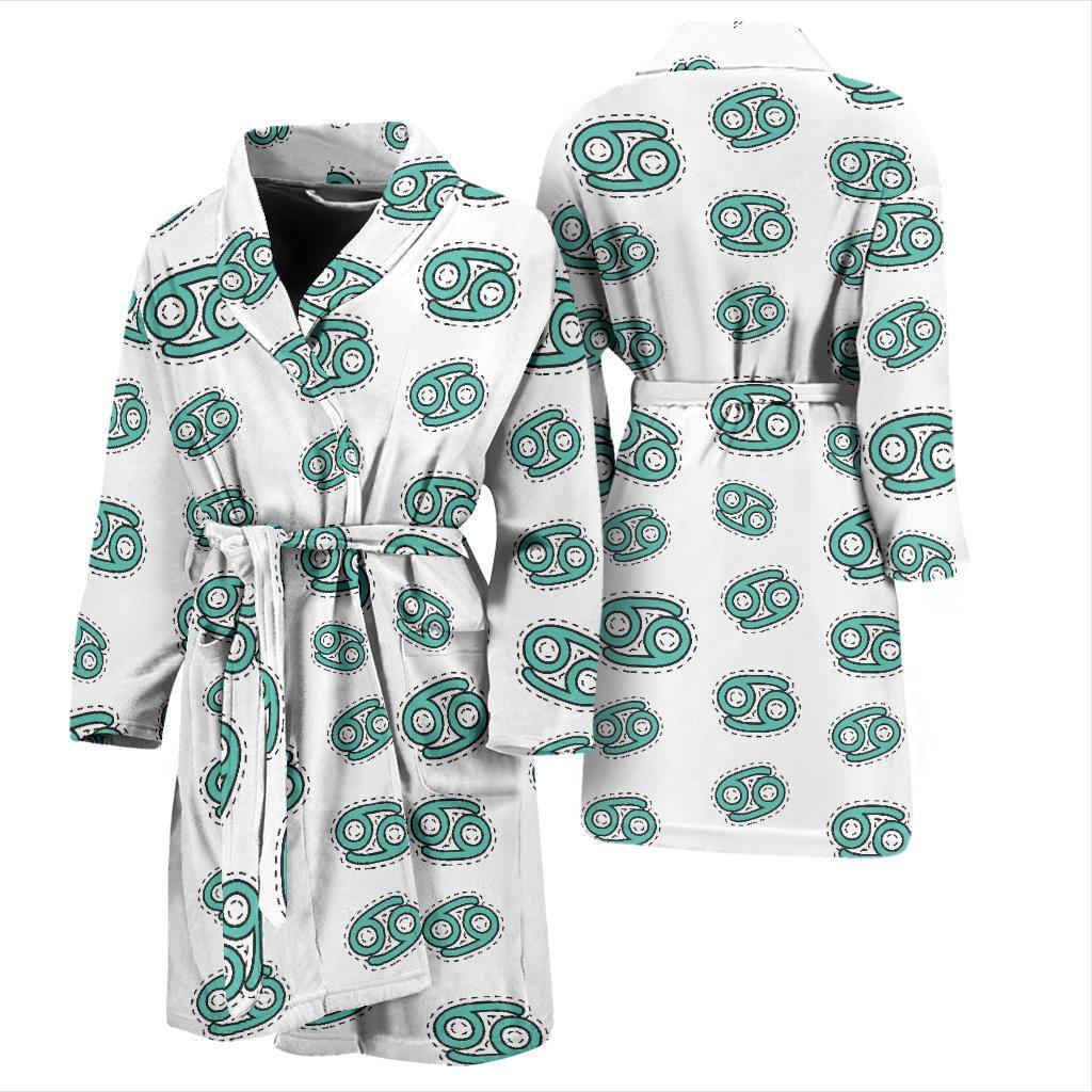 Cancer Zodiac Pattern Print Design 04 Men Bathrobe-JORJUNE.COM