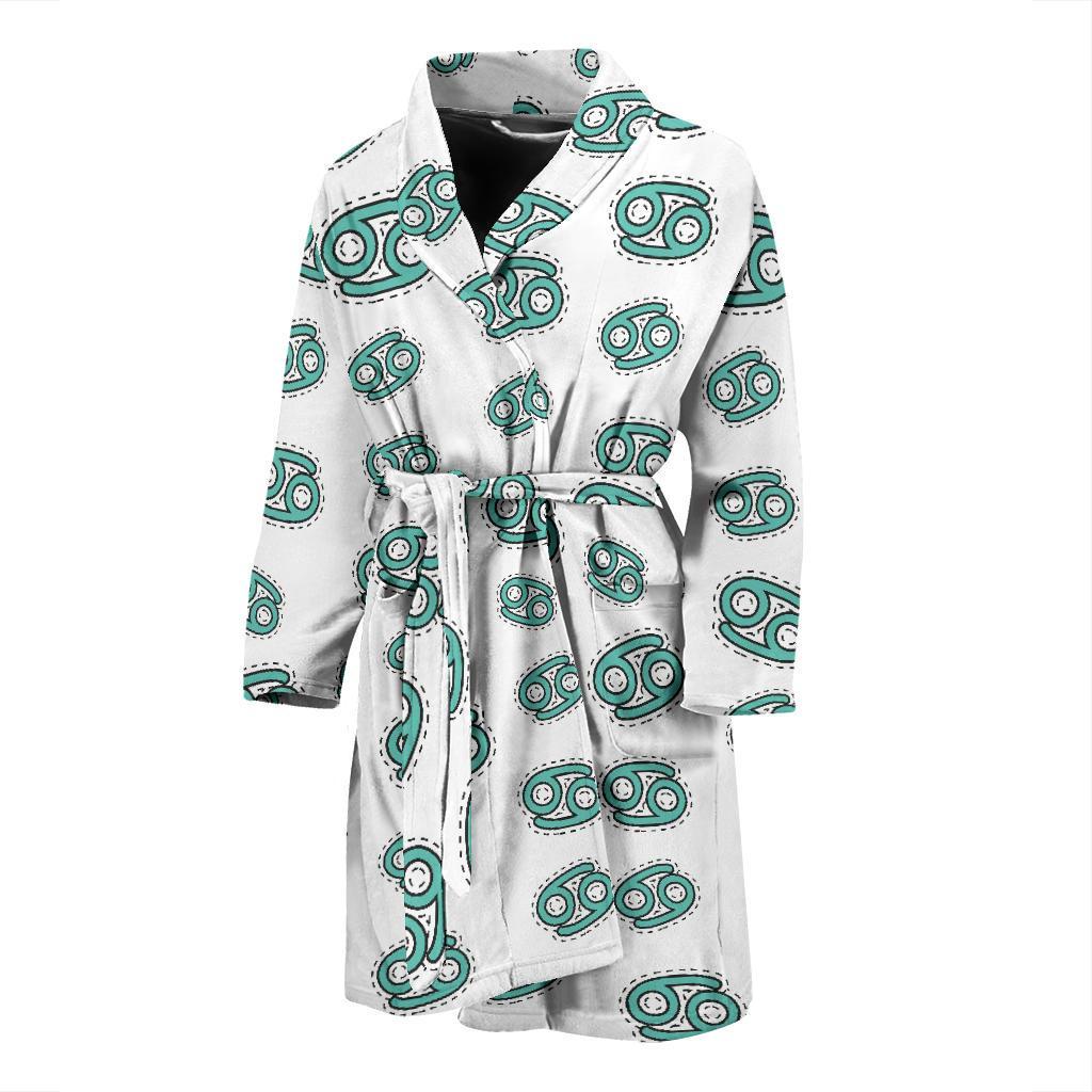 Cancer Zodiac Pattern Print Design 04 Men Bathrobe-JORJUNE.COM