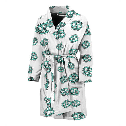 Cancer Zodiac Pattern Print Design 04 Men Bathrobe-JORJUNE.COM