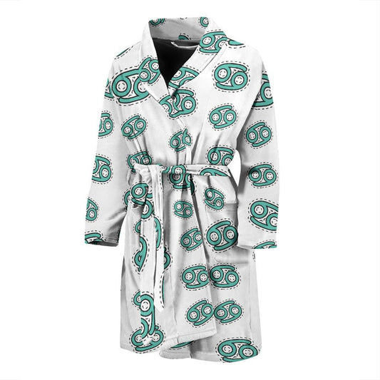 Cancer Zodiac Pattern Print Design 04 Men Bathrobe-JORJUNE.COM