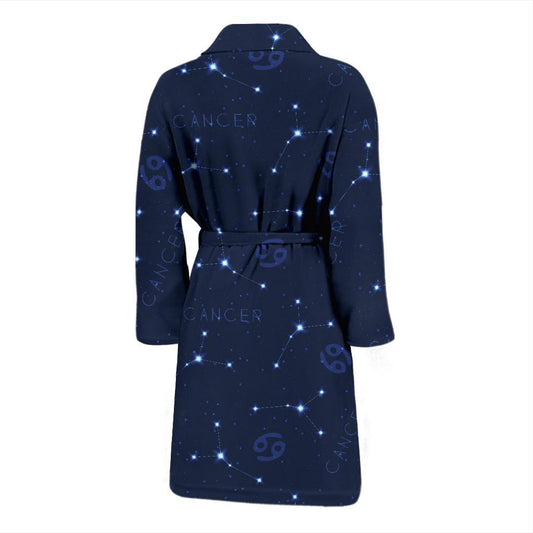 Cancer Zodiac Pattern Print Design 05 Men Bathrobe-JORJUNE.COM