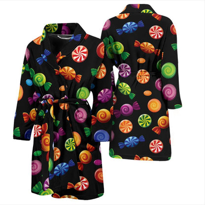 Candy Pattern Print Design 01 Men Bathrobe-JORJUNE.COM