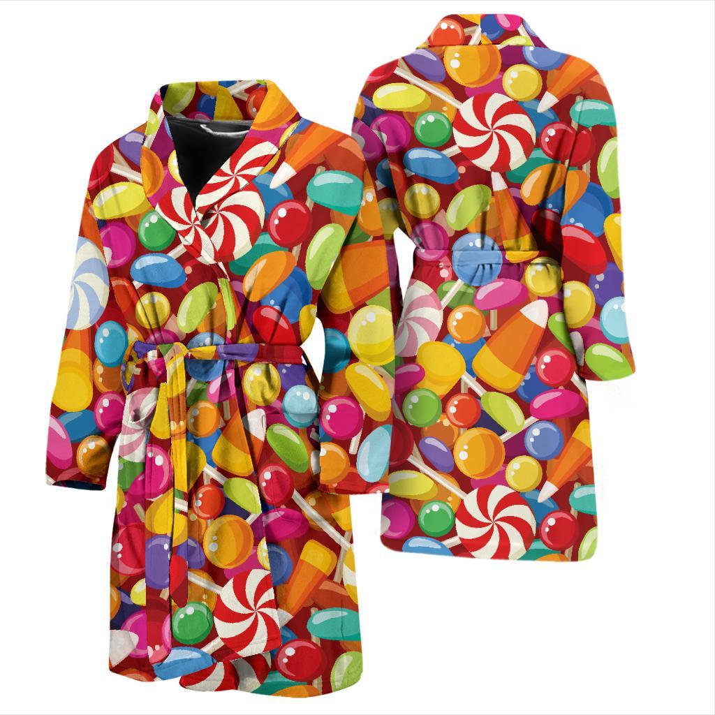 Candy Pattern Print Design 02 Men Bathrobe-JORJUNE.COM