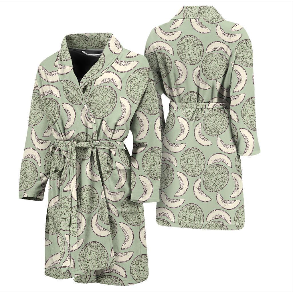 Cantaloupe Pattern Print Design 01 Men Bathrobe-JORJUNE.COM
