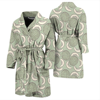 Cantaloupe Pattern Print Design 01 Men Bathrobe-JORJUNE.COM