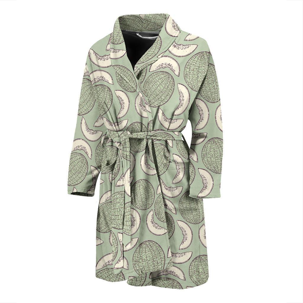 Cantaloupe Pattern Print Design 01 Men Bathrobe-JORJUNE.COM