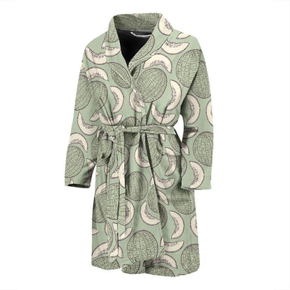Cantaloupe Pattern Print Design 01 Men Bathrobe-JORJUNE.COM