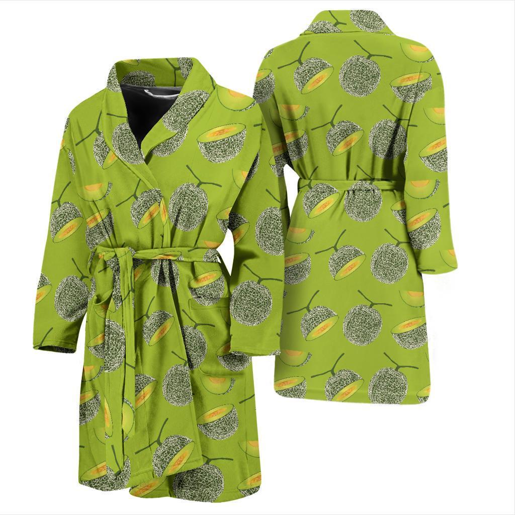 Cantaloupe Pattern Print Design 03 Men Bathrobe-JORJUNE.COM