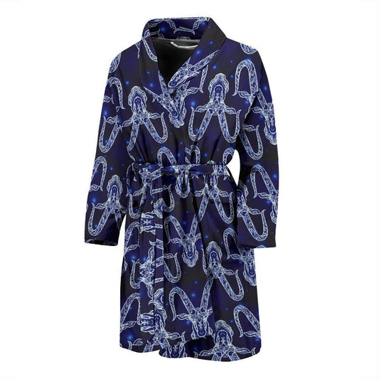 Capricorn Zodiac Pattern Print Design 03 Men Bathrobe-JORJUNE.COM