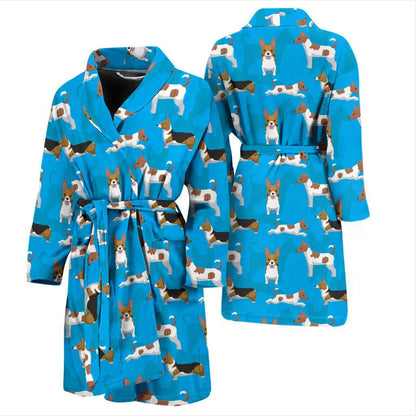 Cardigan Welsh Corgis Pattern Print Design 01 Men Bathrobe-JORJUNE.COM