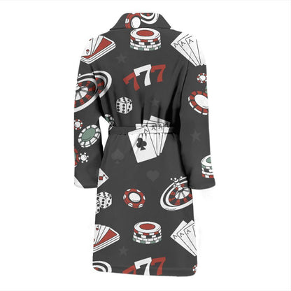 Casino Pattern Print Design 02 Men Bathrobe-JORJUNE.COM