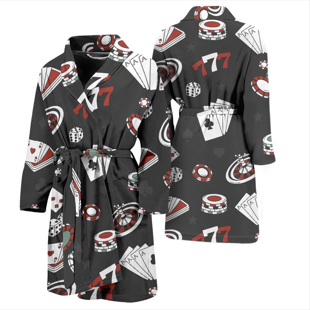 Casino Pattern Print Design 02 Men Bathrobe-JORJUNE.COM