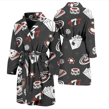 Casino Pattern Print Design 02 Men Bathrobe-JORJUNE.COM