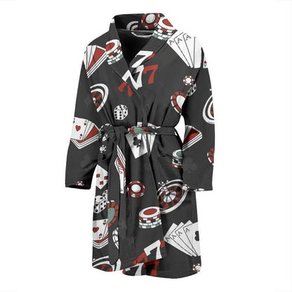 Casino Pattern Print Design 02 Men Bathrobe-JORJUNE.COM