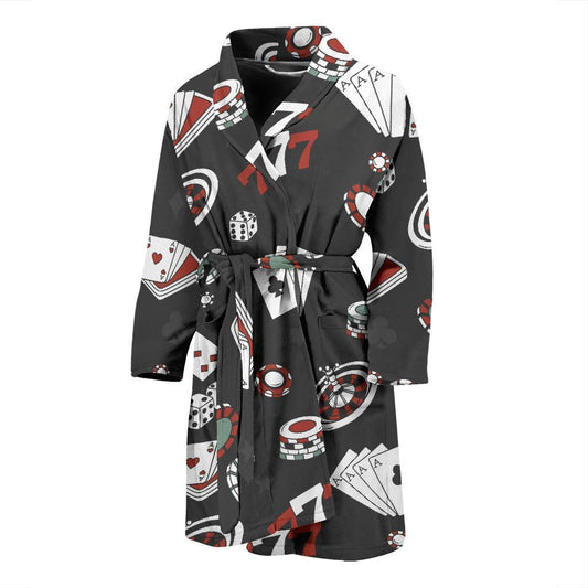 Casino Pattern Print Design 02 Men Bathrobe-JORJUNE.COM