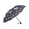 Cat Head with flower Print Pattern Automatic Foldable Umbrella