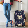 Cat Head With Flower Print Pattern Luggage Cover Protector