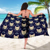 Cat Head with flower Print Pattern Sarong Pareo Wrap