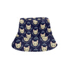 Cat Head with flower Print Pattern Unisex Bucket Hat