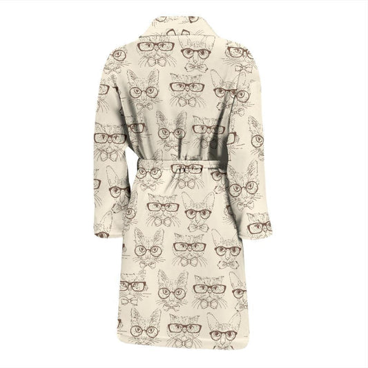 Cat Pattern Print Design 02 Men Bathrobe-JORJUNE.COM