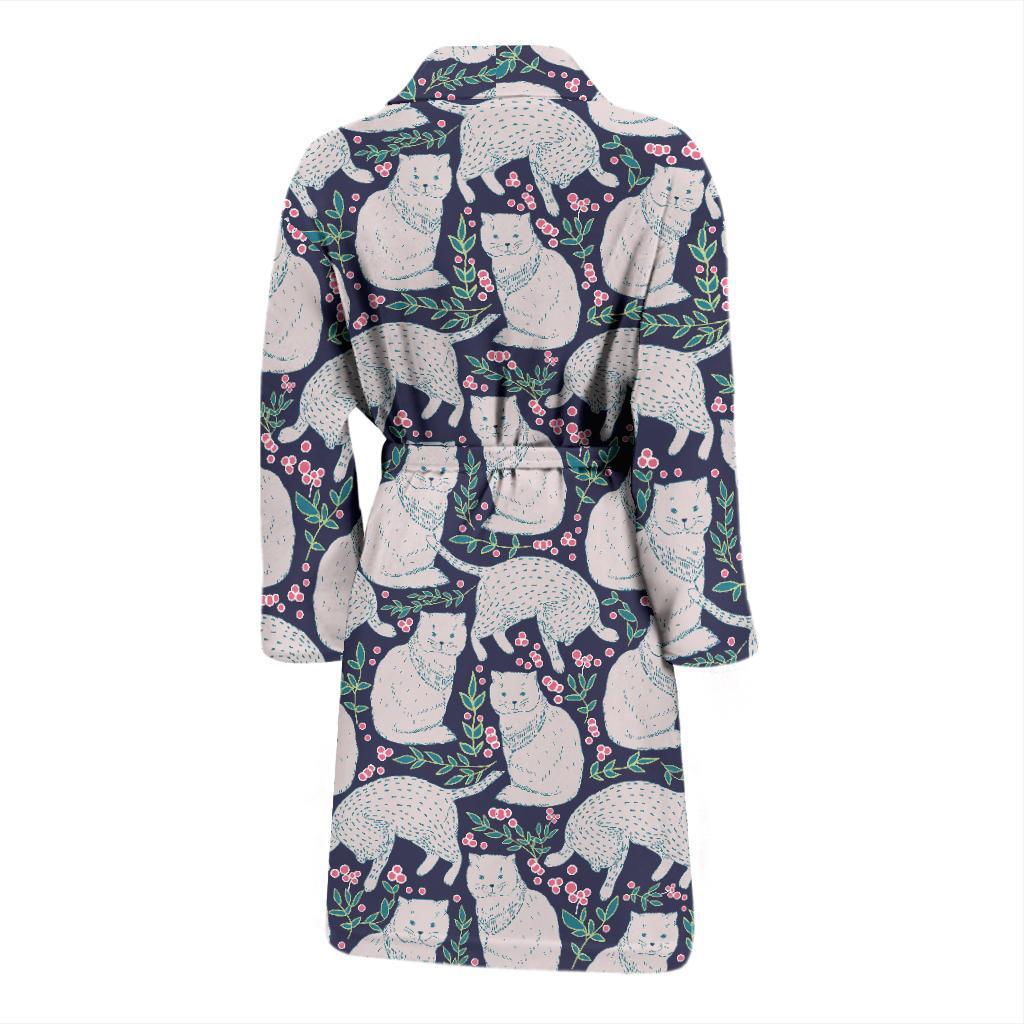 Cat Pattern Print Design 06 Men Bathrobe-JORJUNE.COM