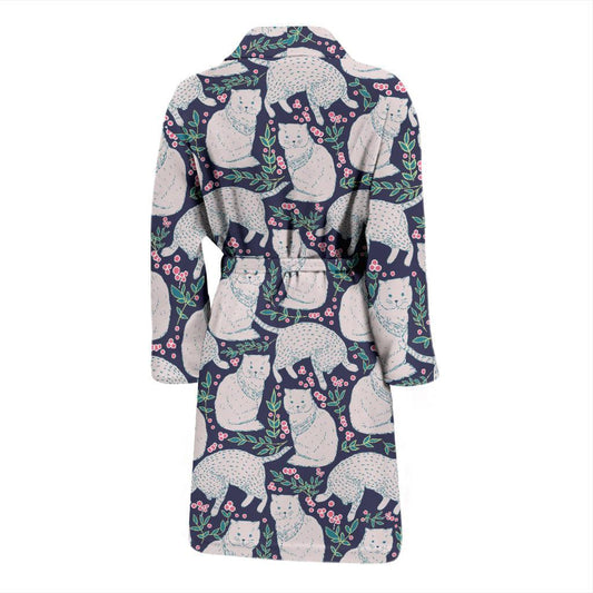 Cat Pattern Print Design 06 Men Bathrobe-JORJUNE.COM