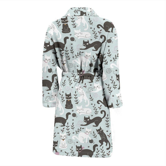 Cat Pattern Print Design 08 Men Bathrobe-JORJUNE.COM