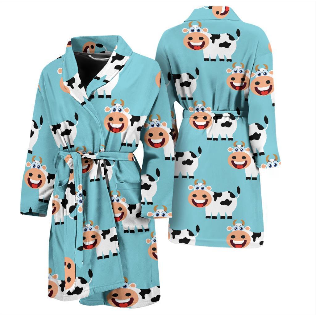 Cattle Cute Pattern Print Design 01 Men Bathrobe-JORJUNE.COM