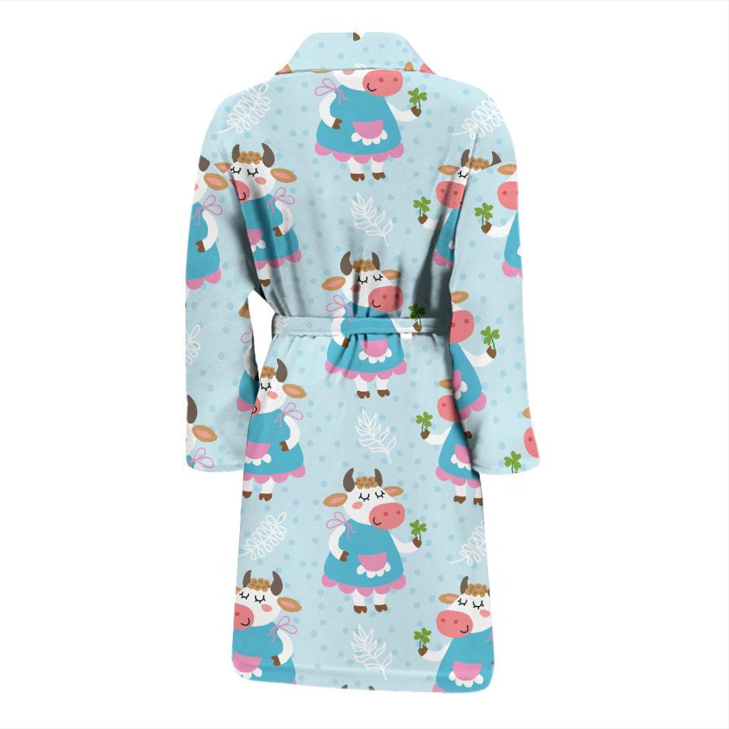 Cattle Happy Pattern Print Design 03 Men Bathrobe-JORJUNE.COM