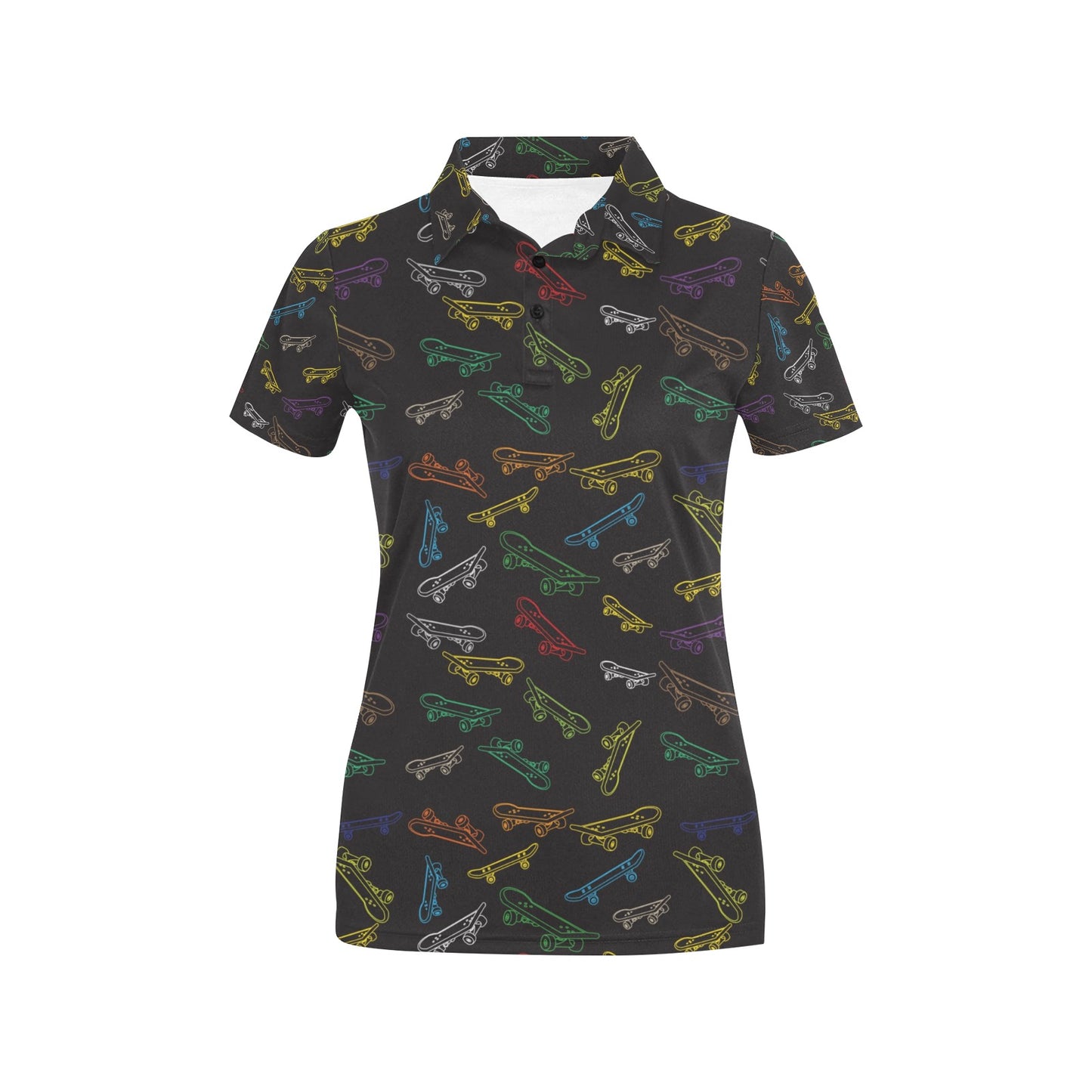 Skateboard Print Design LKS301 Women's Polo Shirt