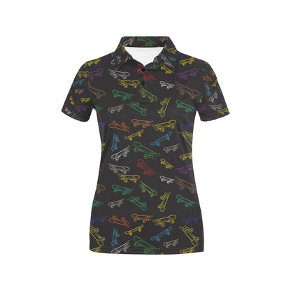 Skateboard Print Design LKS301 Women's Polo Shirt