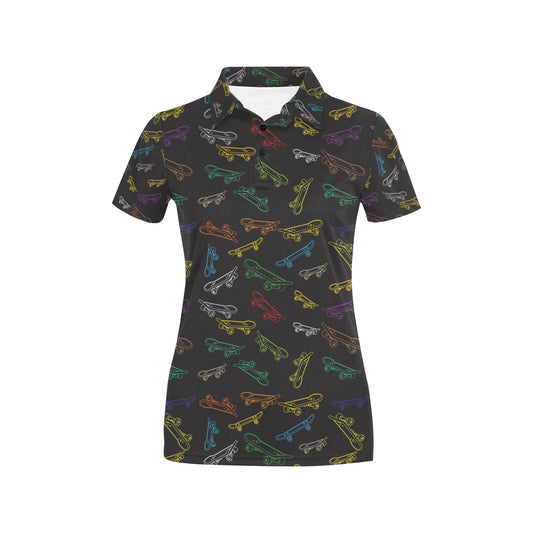 Skateboard Print Design LKS301 Women's Polo Shirt