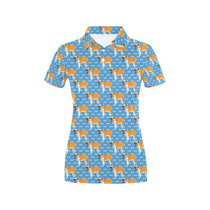 Bulldogs Pattern Print Design 06 Women's Polo Shirt