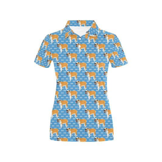 Bulldogs Pattern Print Design 06 Women's Polo Shirt