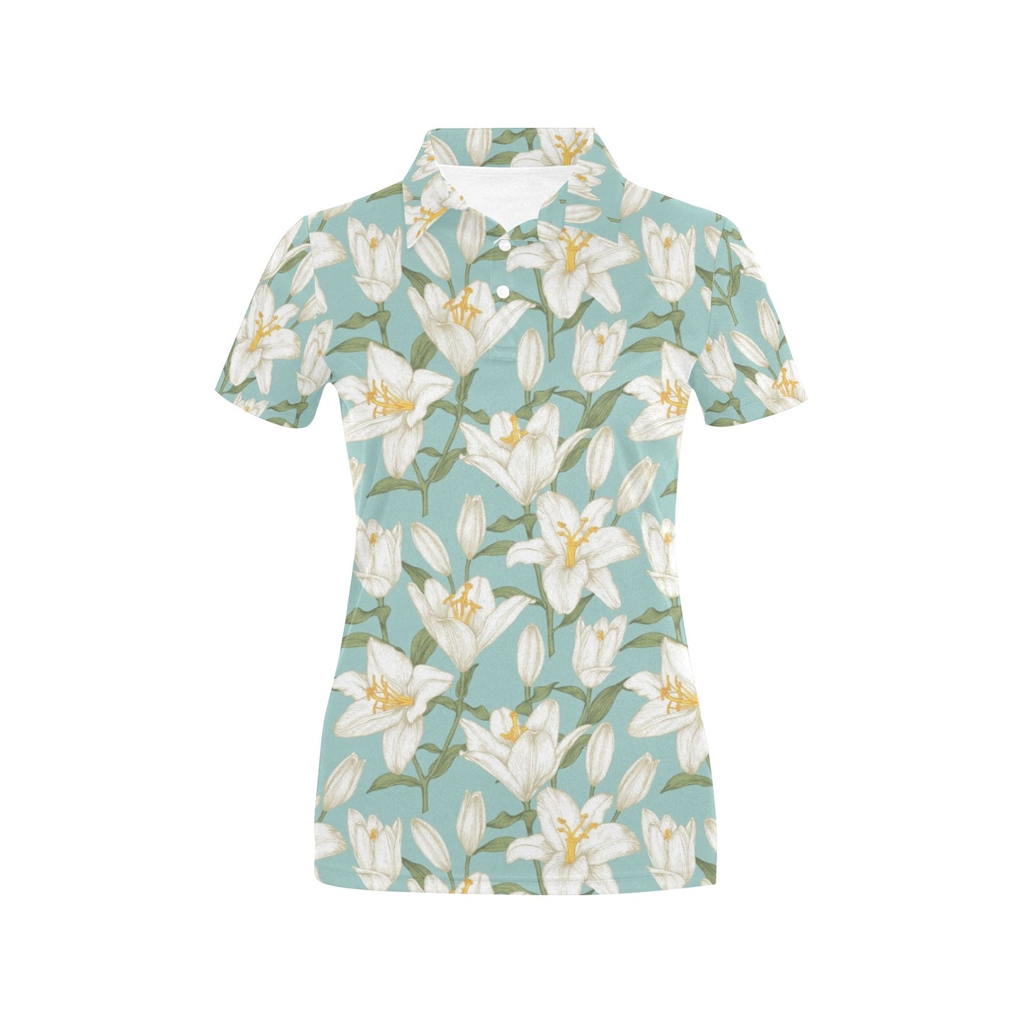Lily Pattern Print Design LY09 Women's Polo Shirt