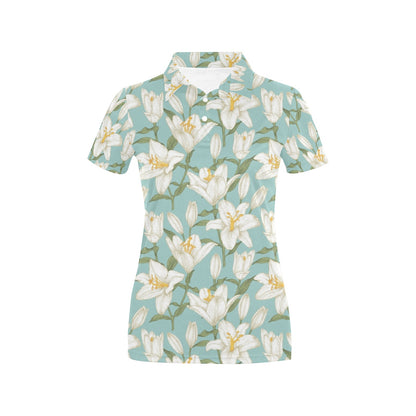 Lily Pattern Print Design LY09 Women's Polo Shirt